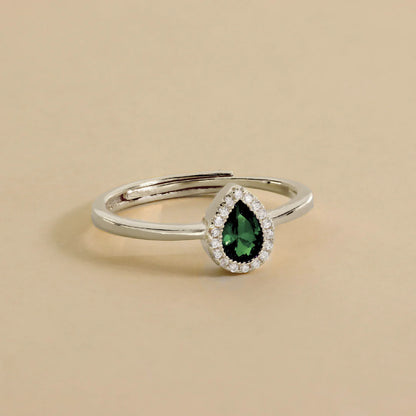 Bague Goutte Sertie de Zircons