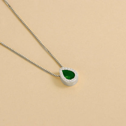 Collier Goutte Sertie de Zircons