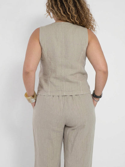 Seraphina – Ensemble Coordonné Élégant Deux Pièces Avec Gilet & Pantalon Large