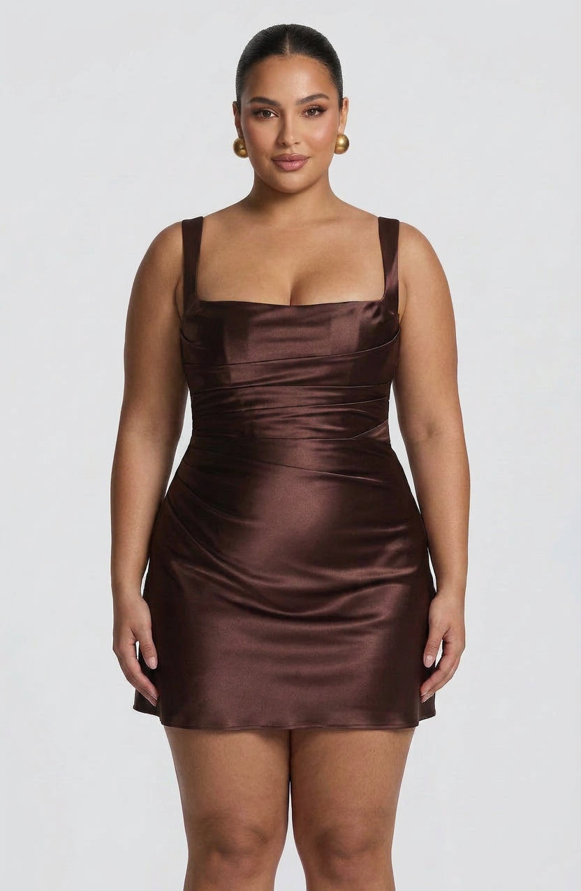 Robe Mini Yvaine - Brun Prune