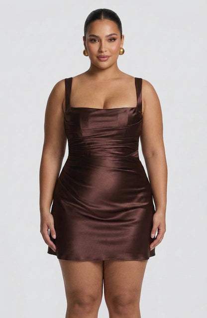 Robe Mini Yvaine - Brun Prune