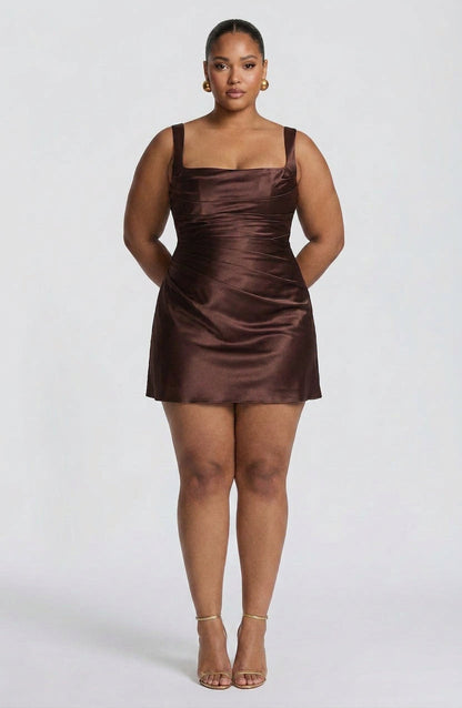 Robe Mini Yvaine - Brun Prune