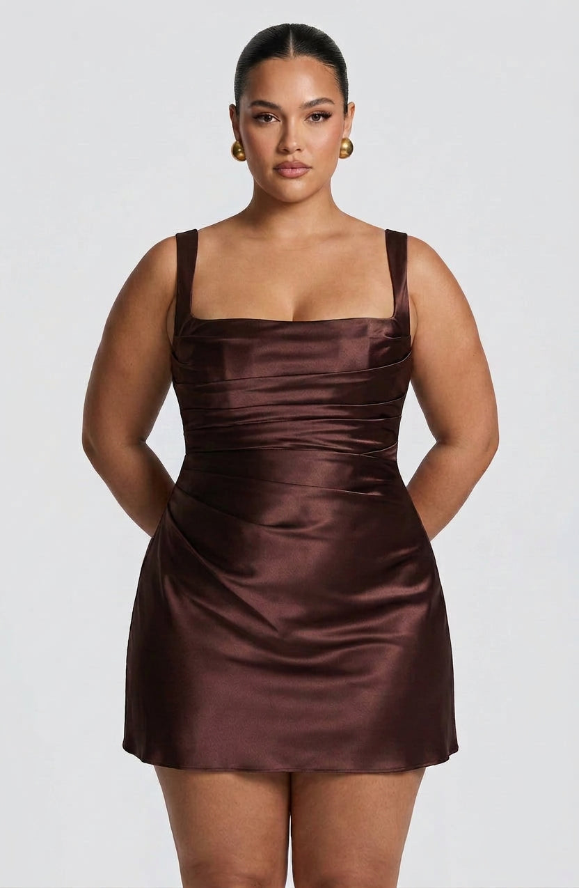 Robe Mini Yvaine - Brun Prune