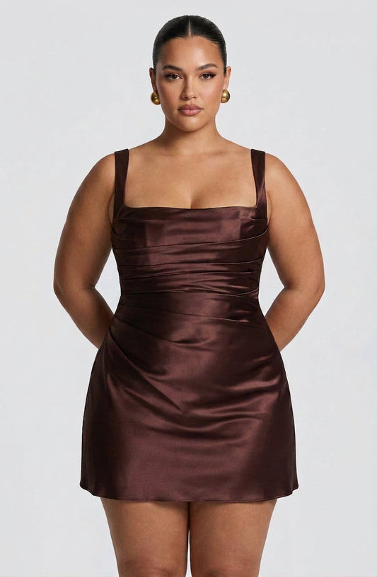 Robe Mini Yvaine - Brun Prune