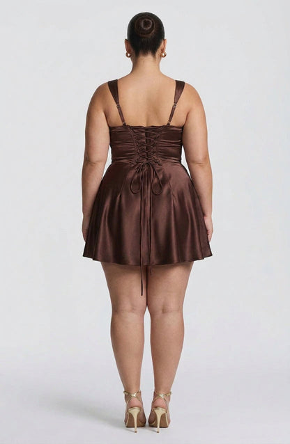 Robe Mini Yvaine - Brun Prune