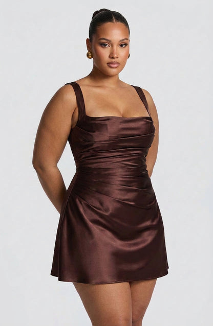 Robe Mini Yvaine - Brun Prune