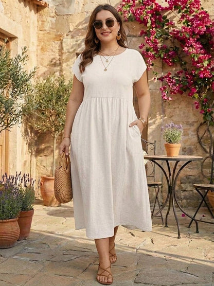 Yvaine - Robe Midi à Manches Courtes