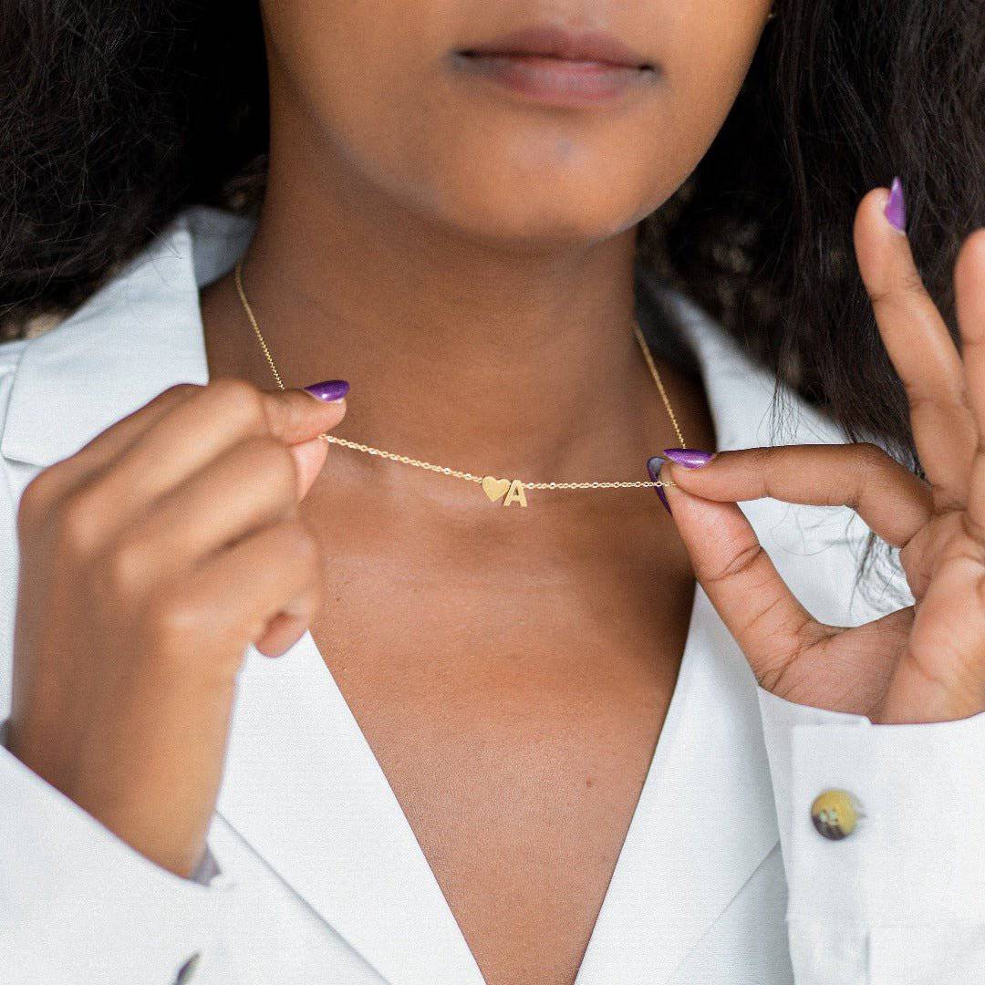 Collier Lettre & Cœur Minimaliste
