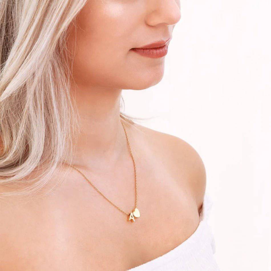 Collier Lettre & Cœur Minimaliste