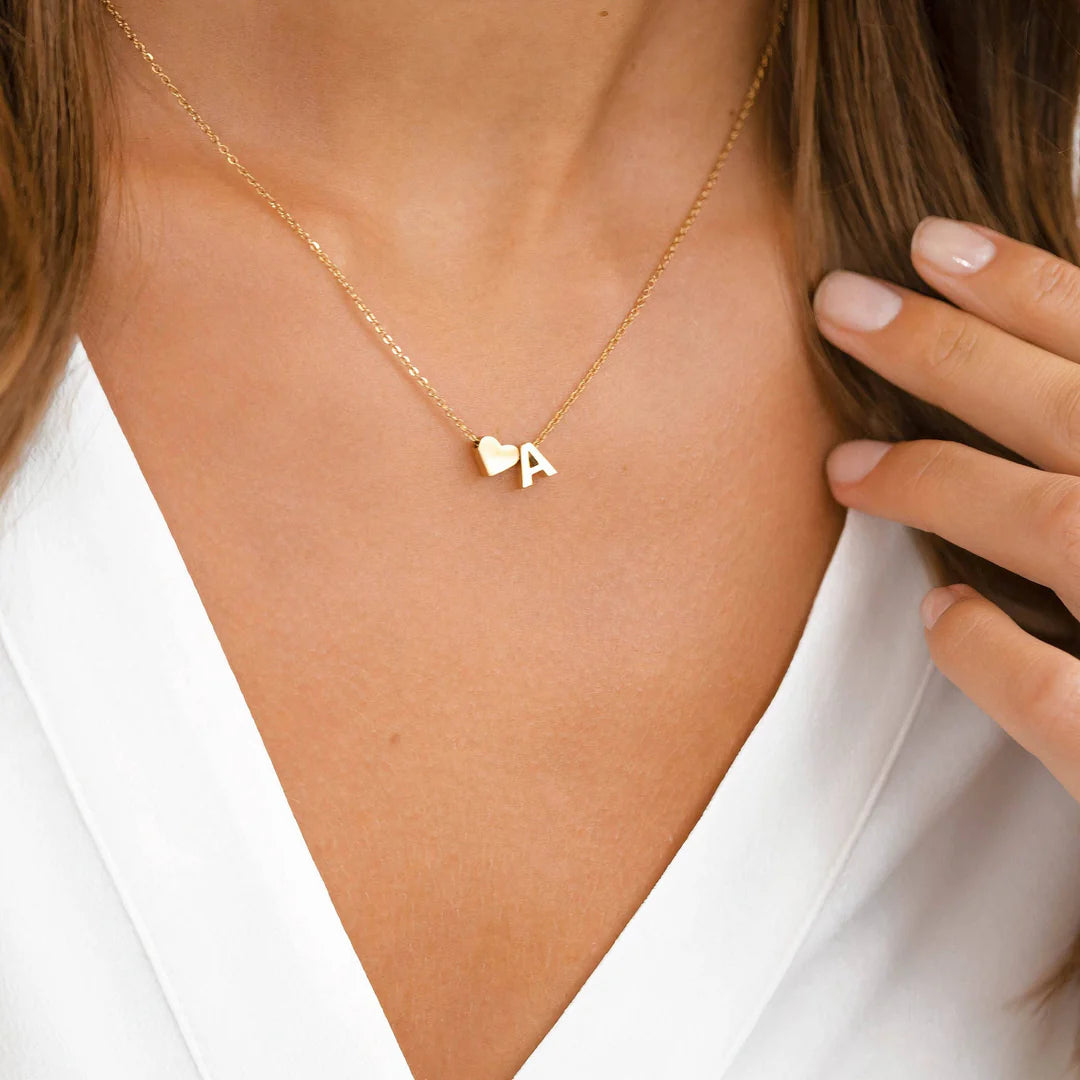 Collier Lettre & Cœur Minimaliste