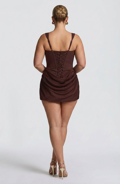 Robe Mini Seren - Brun Prune