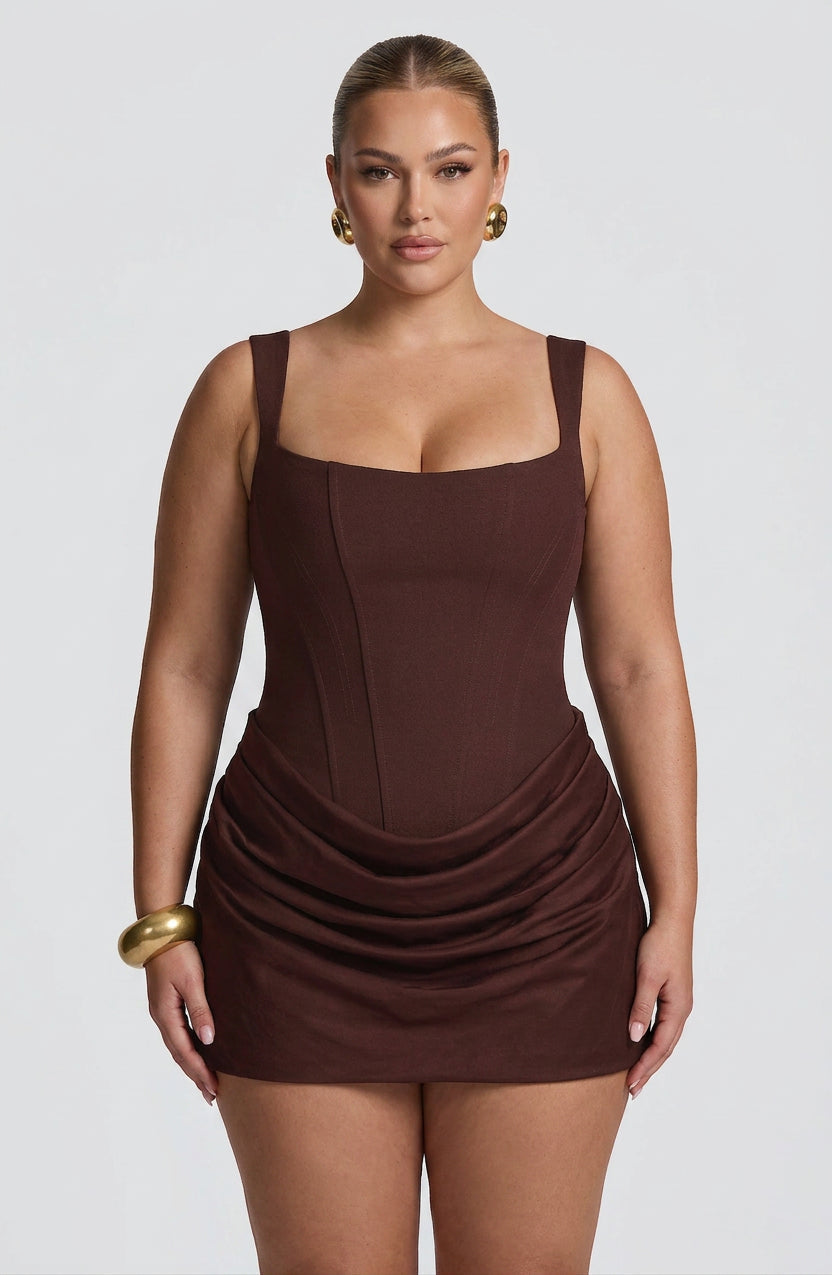 Robe Mini Seren - Brun Prune