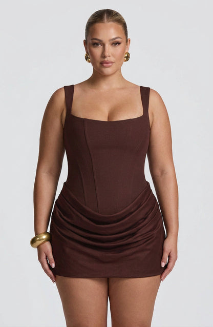 Robe Mini Seren - Brun Prune