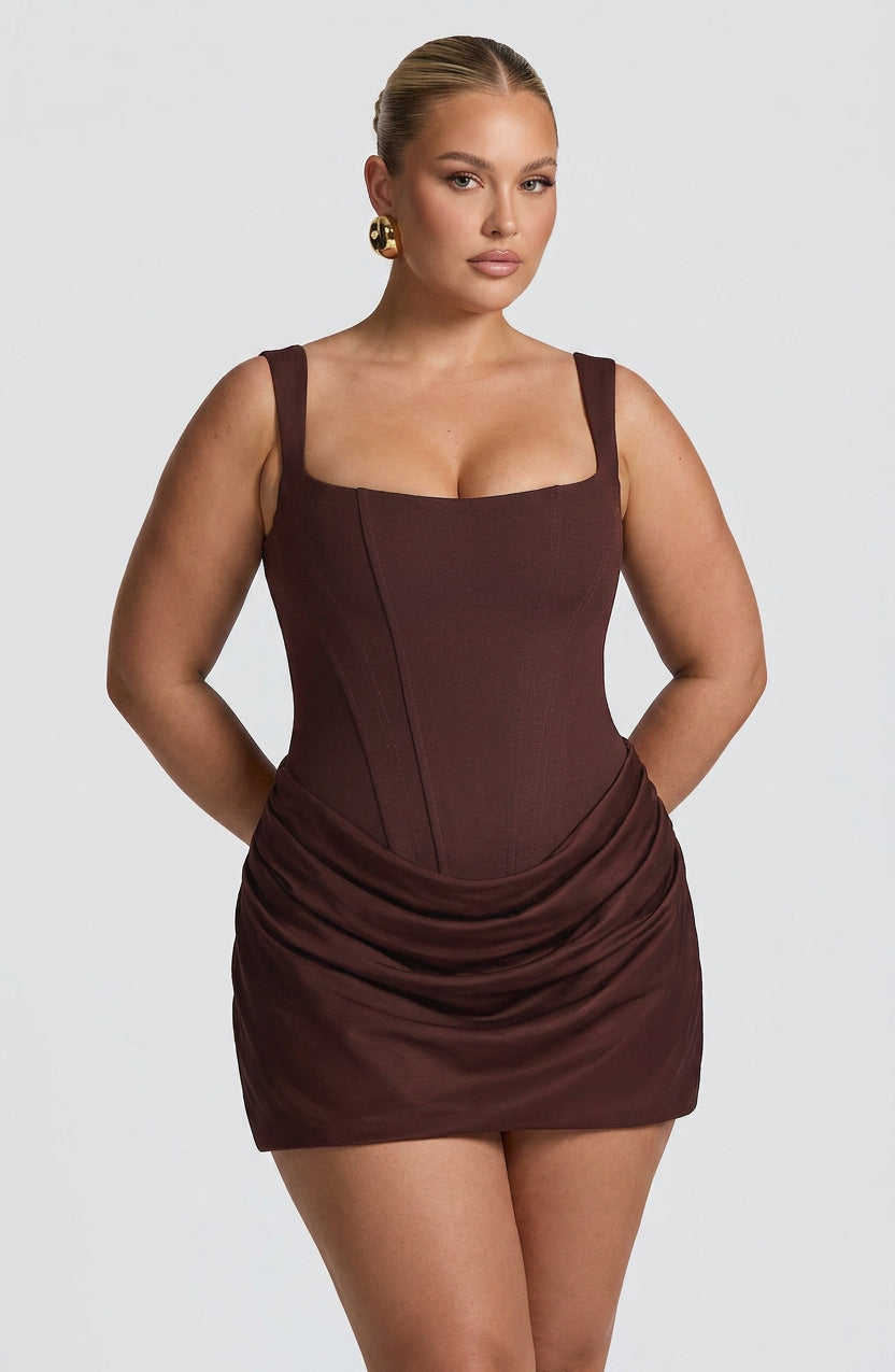 Robe Mini Seren - Brun Prune