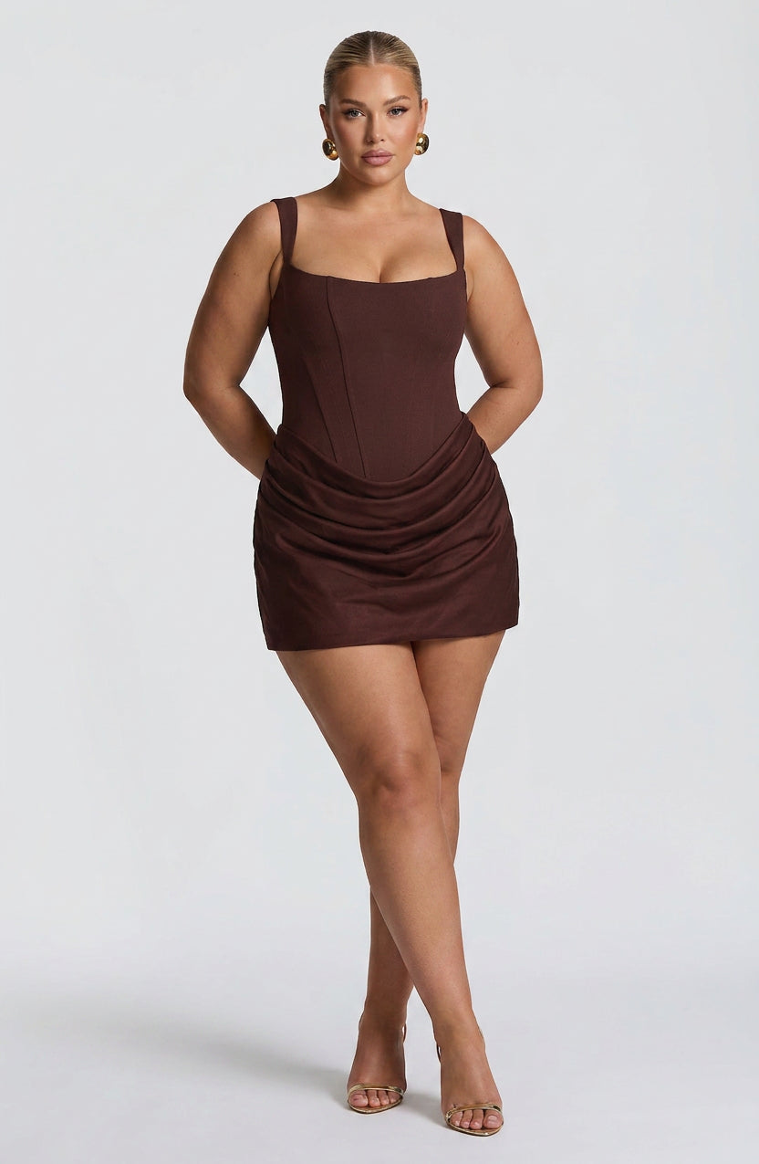Robe Mini Seren - Brun Prune