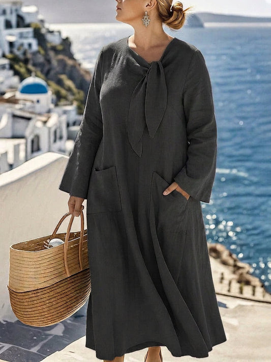 Robe A-Line Cerys Unie : Élégance Décontractée Sans Effort