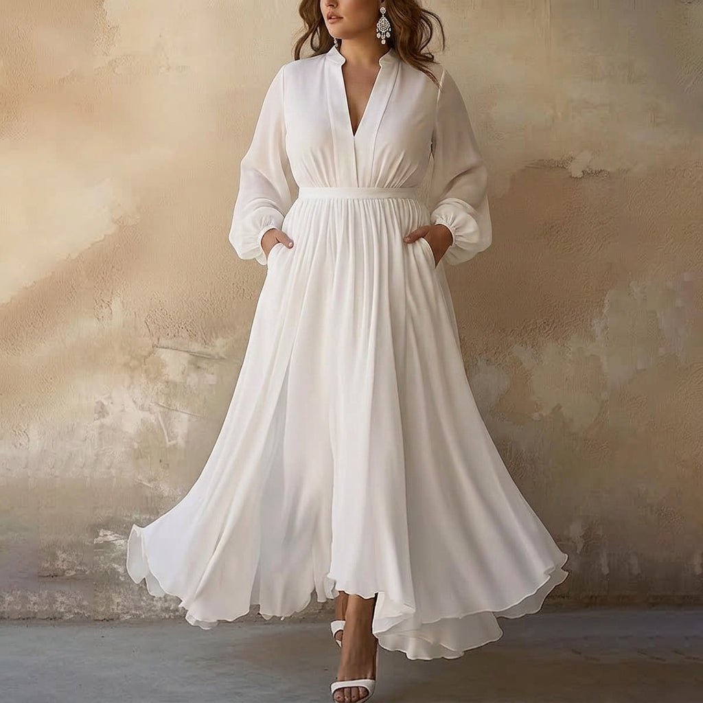 Robe Ceinturée à Manches Longues Gwendolyn : Élégance Urbaine Sans Effort