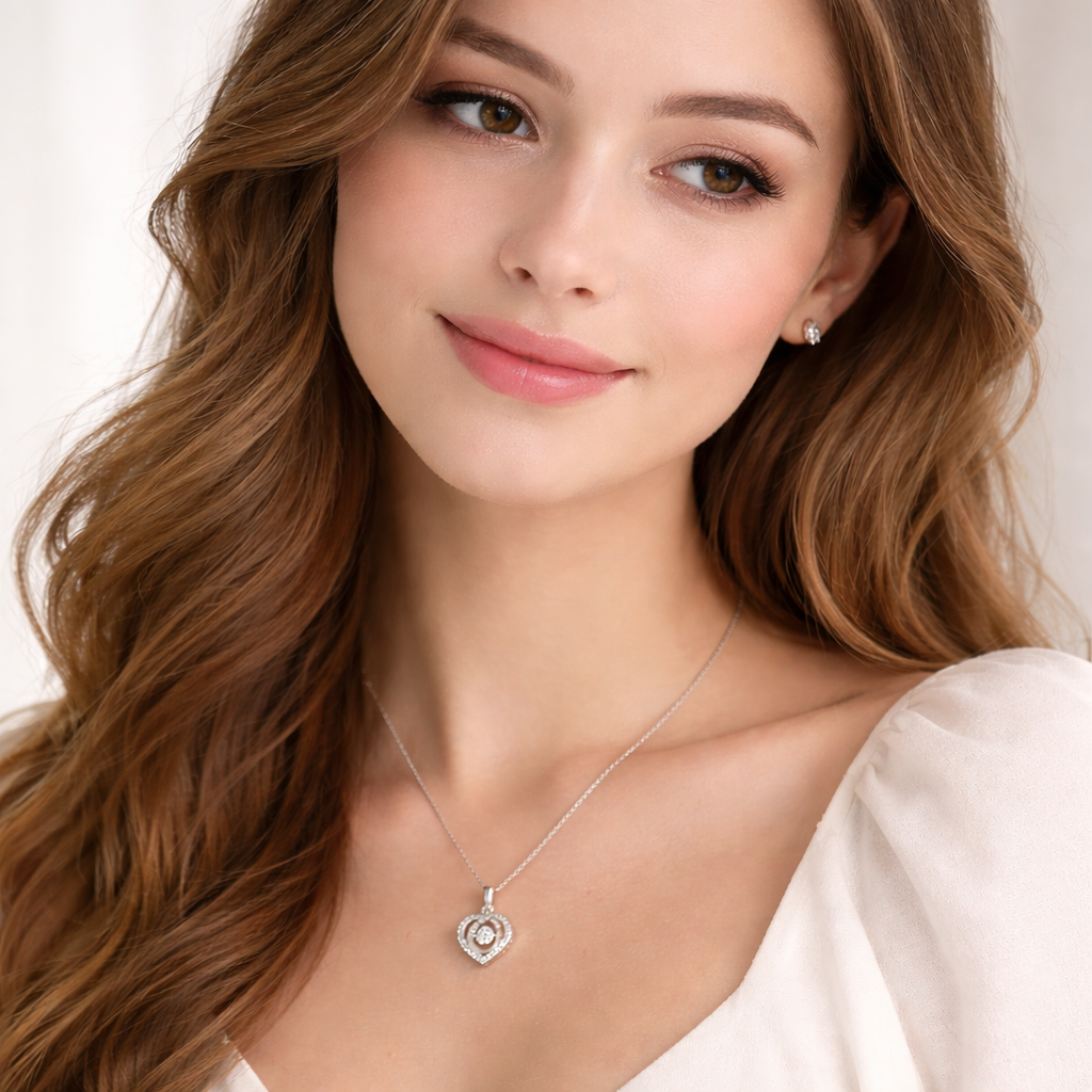 Pendentif Coeur Moissanite