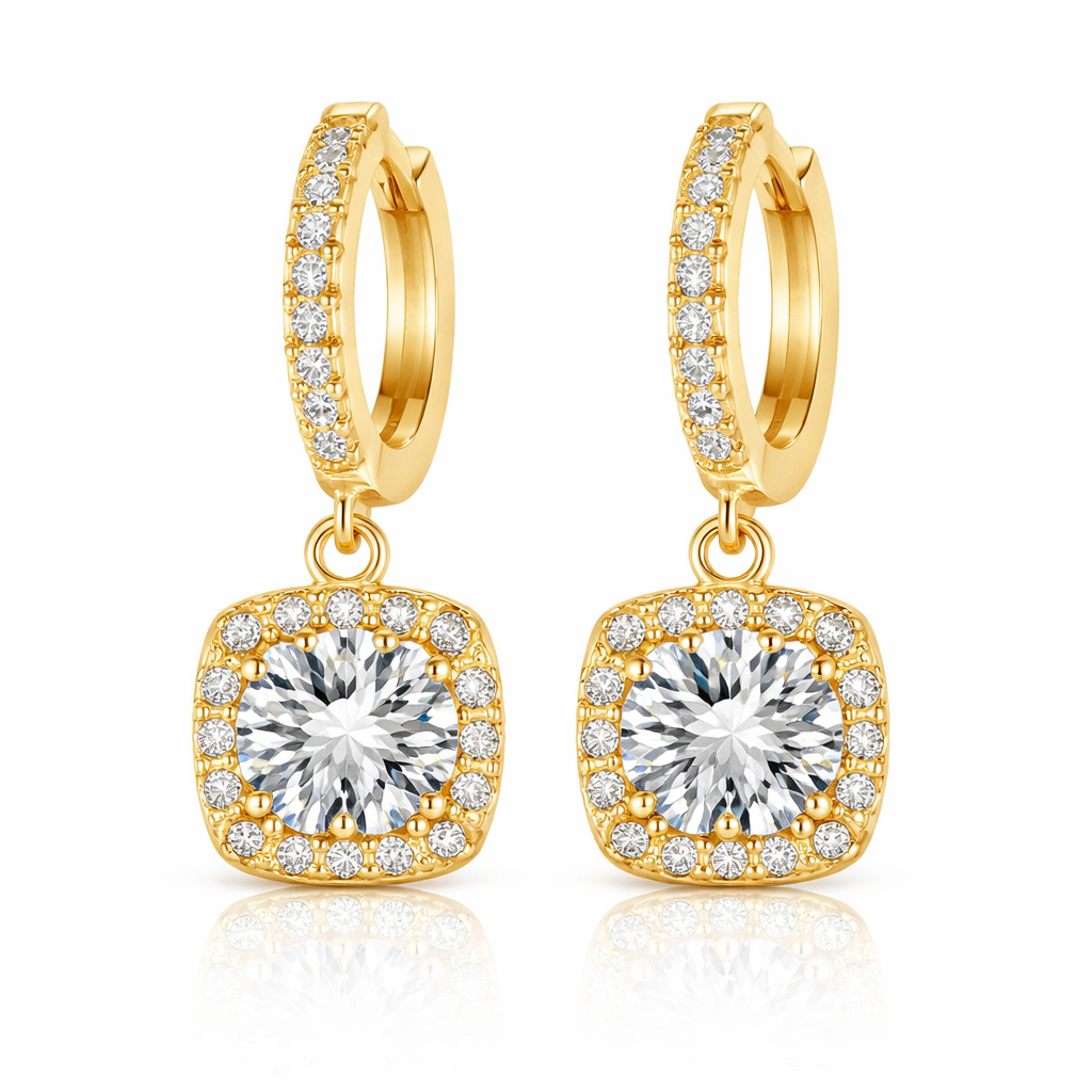 Boucles d’oreilles Séléné avec fermoirs et Moissanite