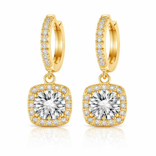 Boucles d’oreilles Séléné avec fermoirs et Moissanite