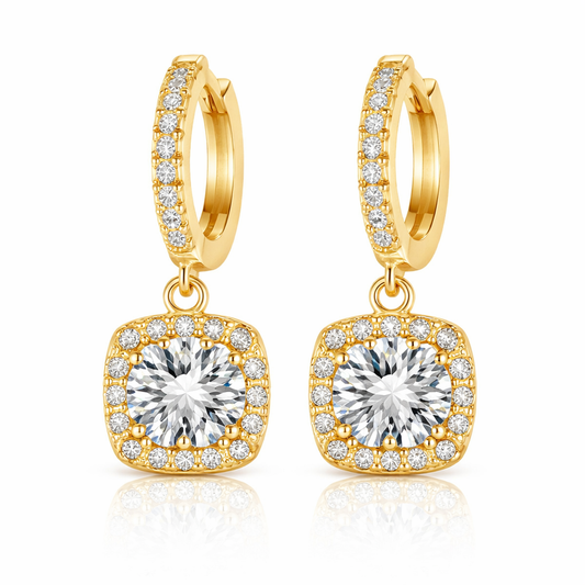 Boucles d’oreilles Séléné avec fermoirs et Moissanite