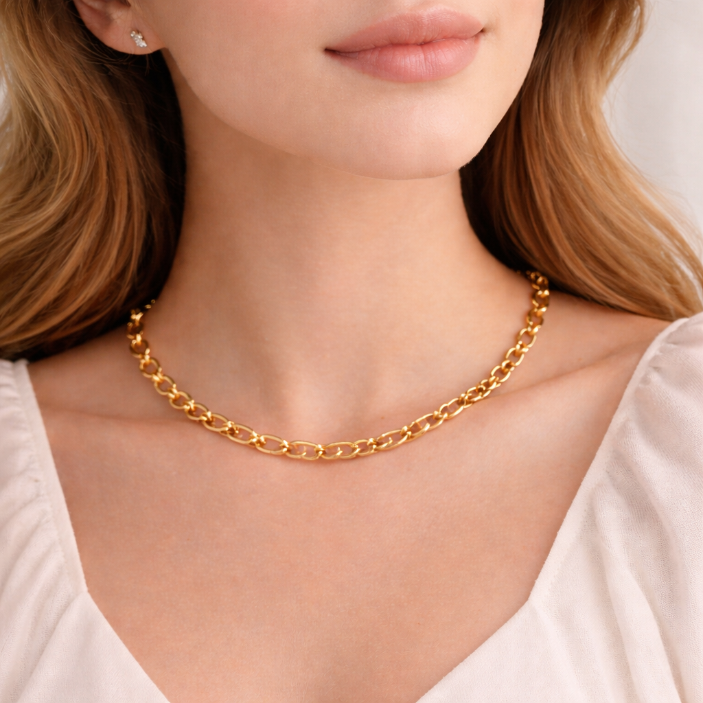 Collier Doré à Maillons Allongés