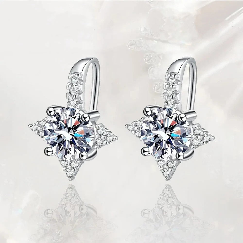 Boucles d'oreilles Étoiles Filantes en Moissanite