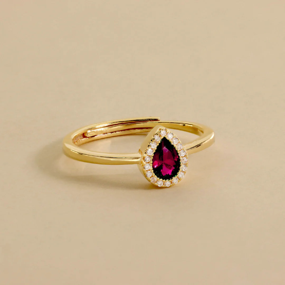 Bague Goutte Sertie de Zircons
