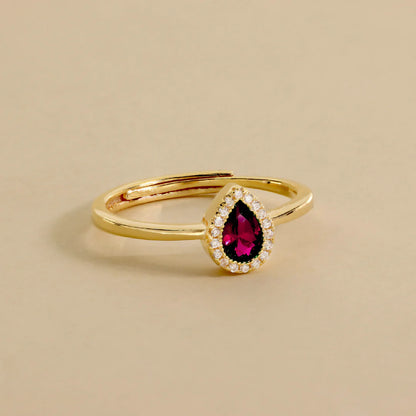 Bague Goutte Sertie de Zircons
