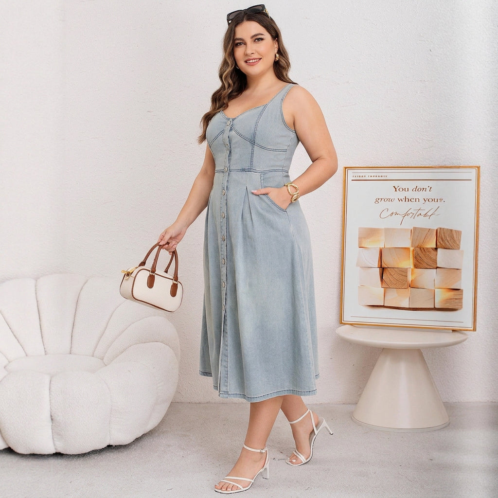 Robe en Jean à Boutons Cataleya