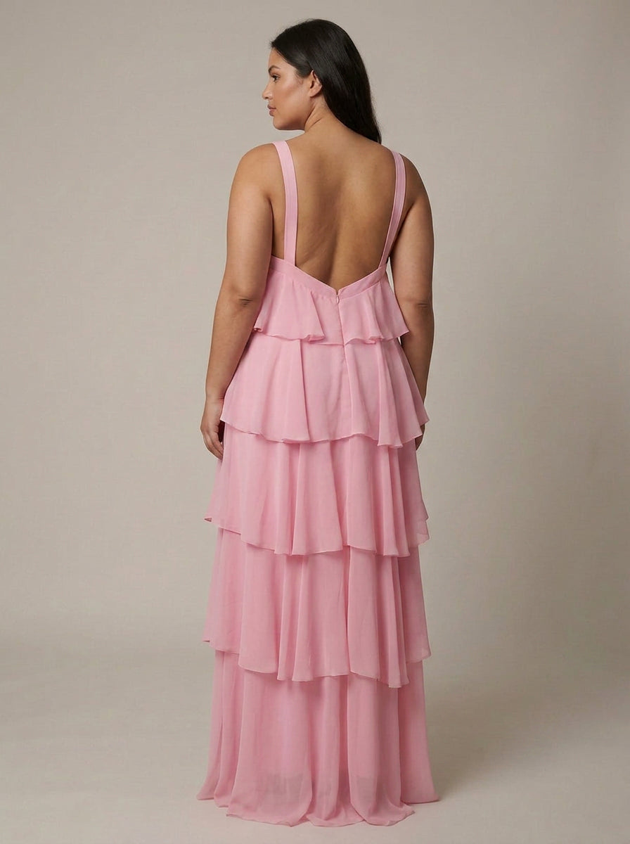Robe Maxi à Volants Fleurie