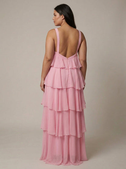 Robe Maxi à Volants Fleurie