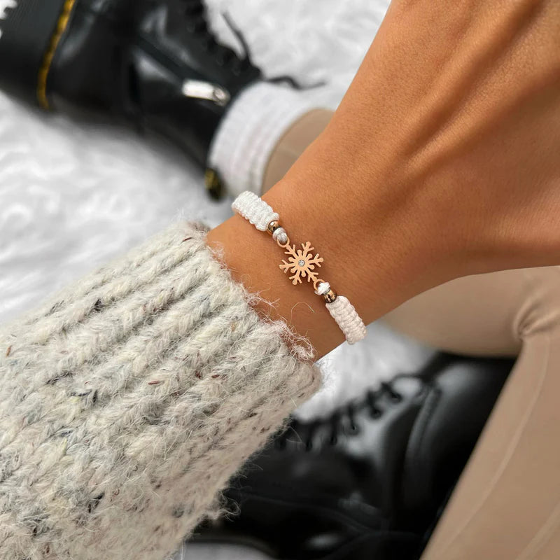 Braided Snowflake Charm Bracelet