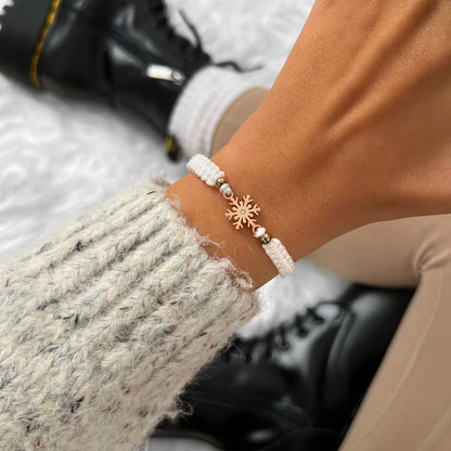 Braided Snowflake Charm Bracelet
