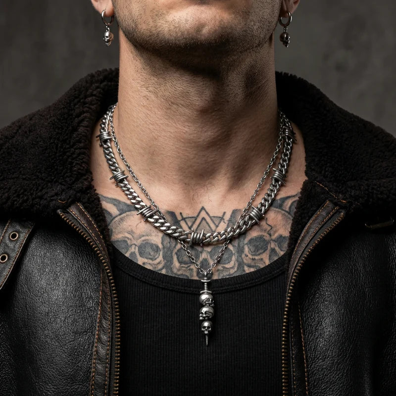 Collier Cubaine Hiphop Barbelés