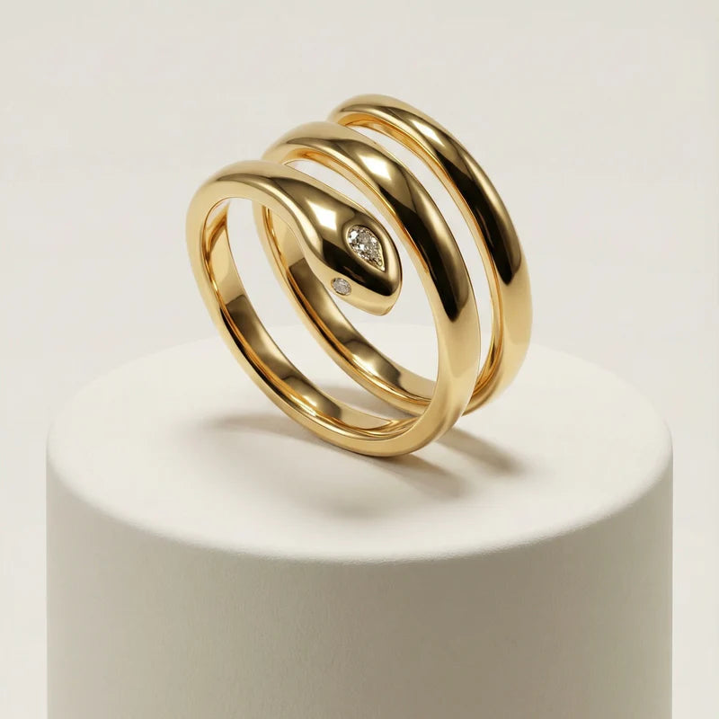 Bague serpent aux lignes fluides