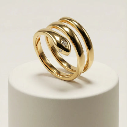 Bague serpent aux lignes fluides
