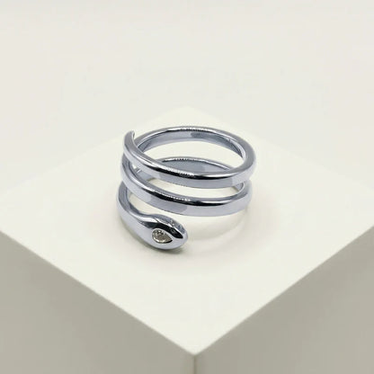 Bague serpent aux lignes fluides
