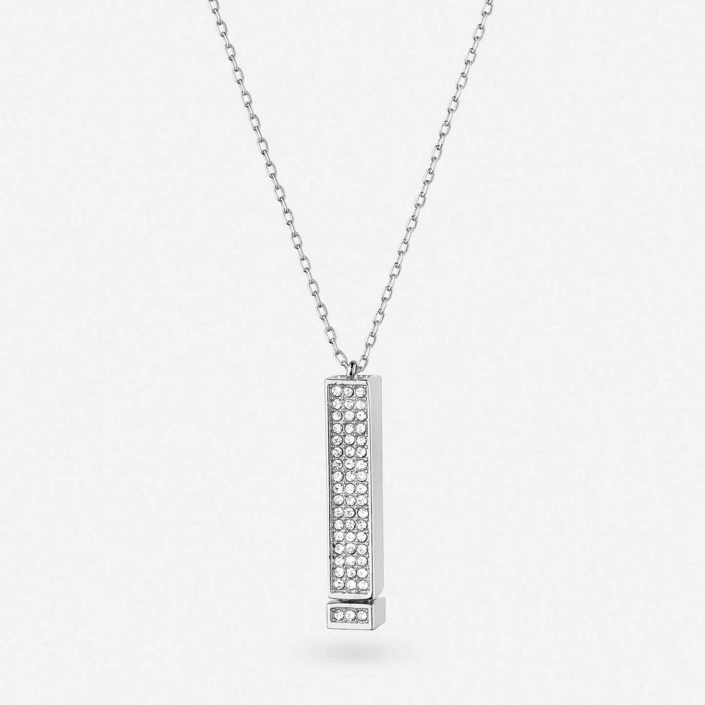 Collier Barre Verticale Pavée de Cristaux "I Love You"