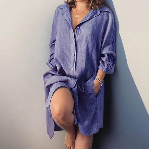 Nielle┃ robe midi en coton et lin
