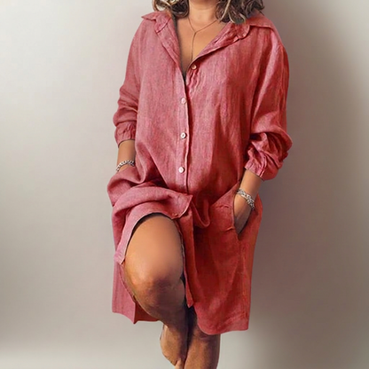 Nielle┃ robe midi en coton et lin