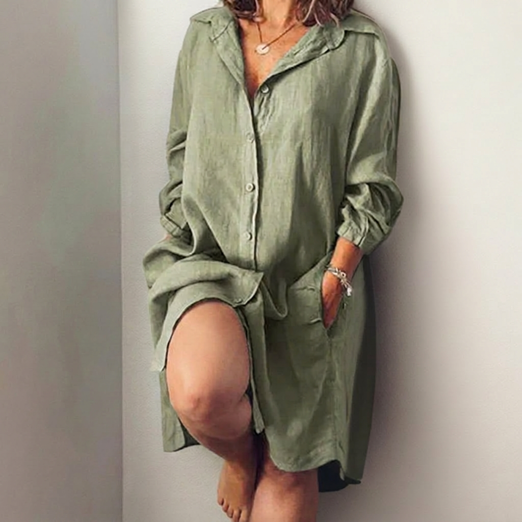 Nielle┃ robe midi en coton et lin
