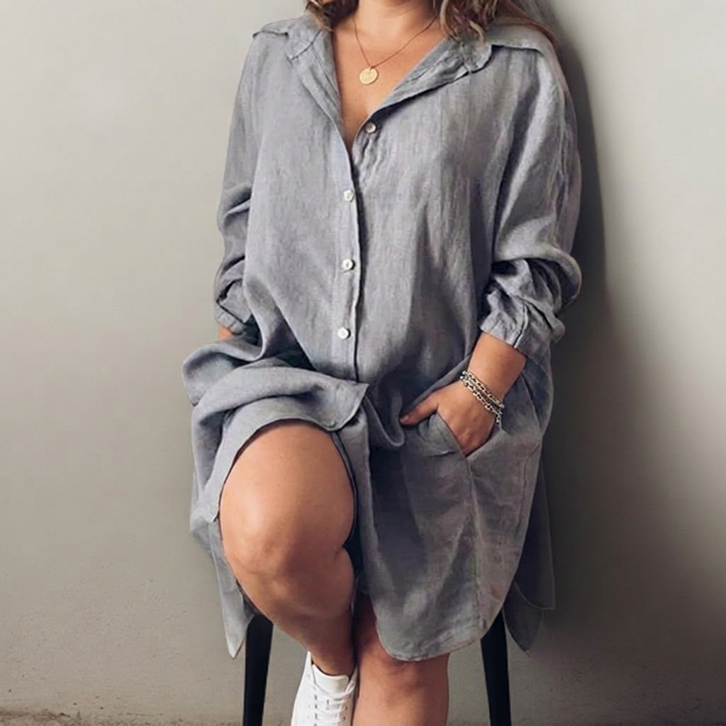 Nielle┃ robe midi en coton et lin