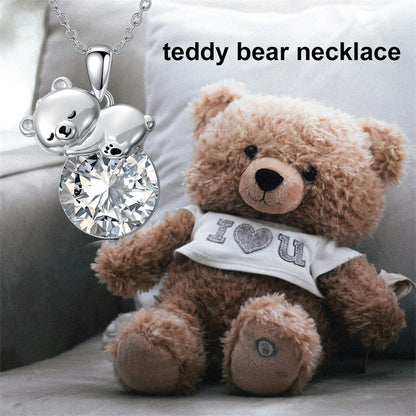Collier Ours Cristal Argent Sterling Élégant