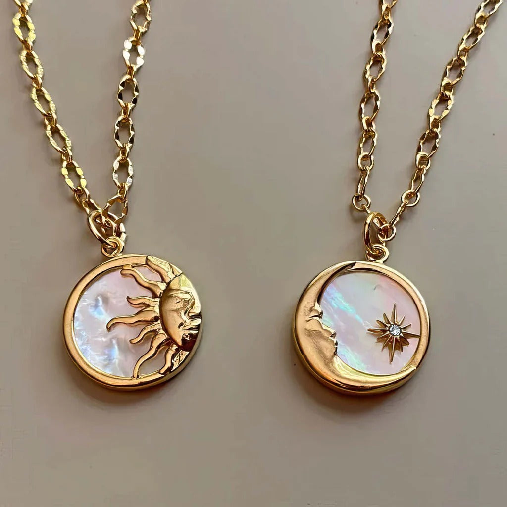 Collier Soleil & Lune en Nacre