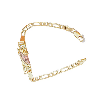 Bracelet Figaro Saint Jude doré