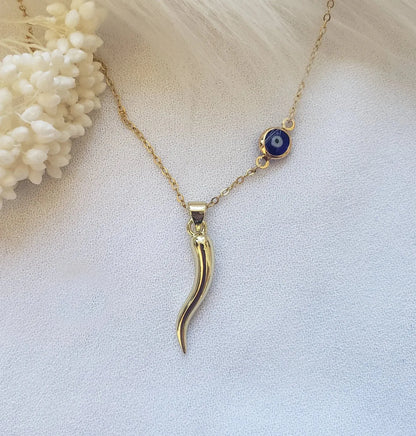 Collier Œil Cornicello Délicat