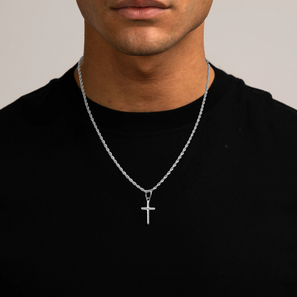 Pendentif Croix en Or et Argent