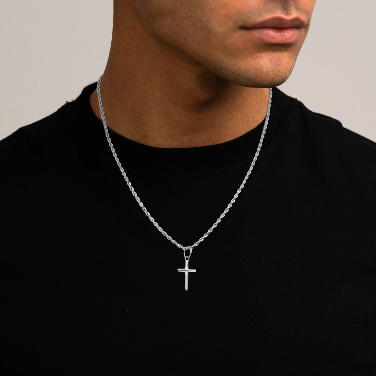 Pendentif Croix en Or et Argent