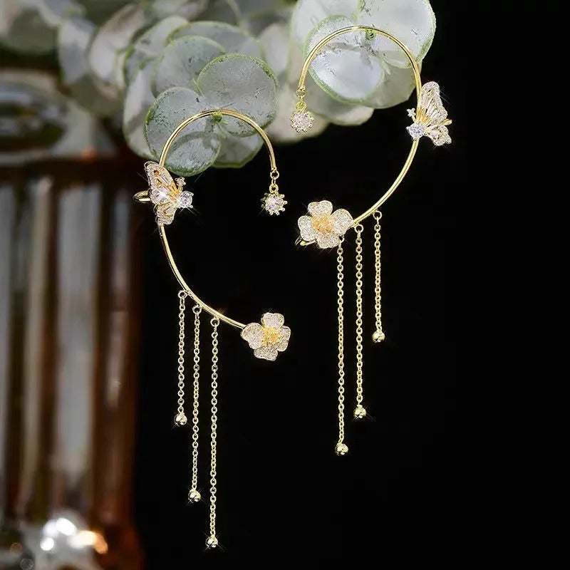 Boucles d’oreilles papillon à franges